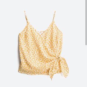 Yellow Faux Wrap Blouse